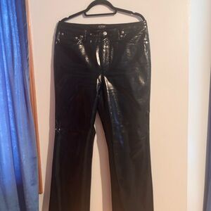 J. Crew Black Flare Pants with Sleek Finish